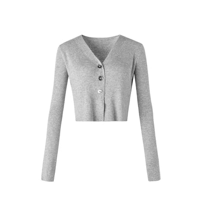 Gray Wool Blend Cardigan