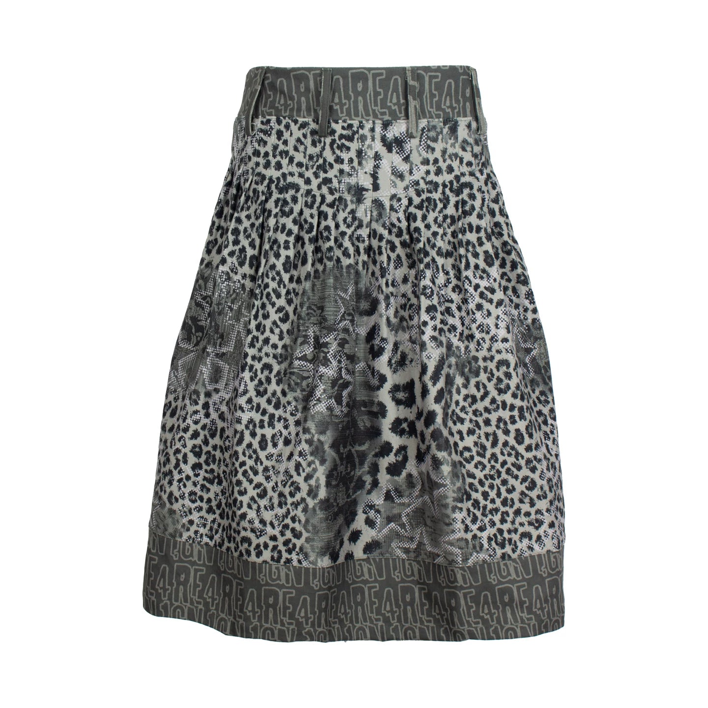 Leopard Graffiti Pleated Skirt