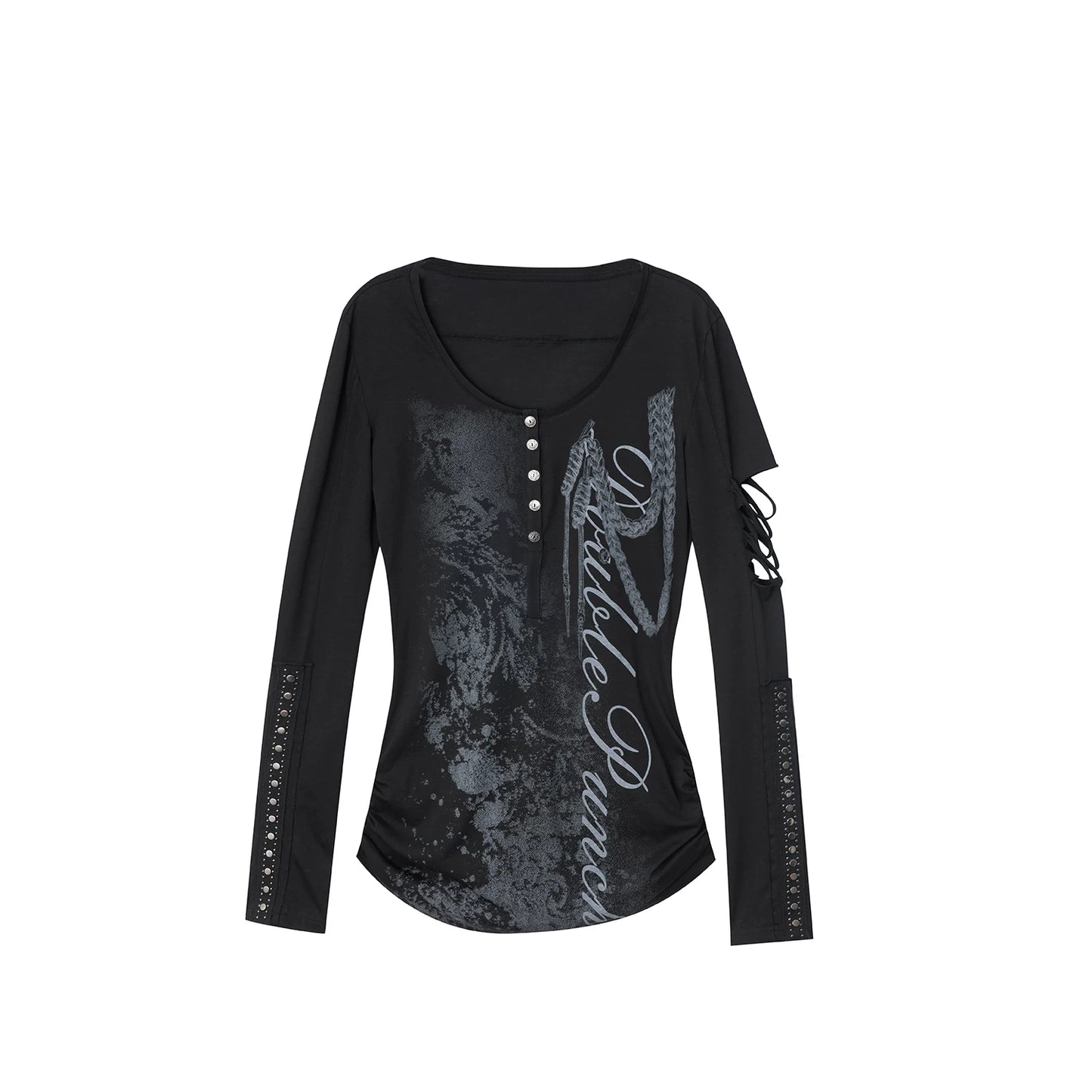 Ripped Punk Printed Sweater