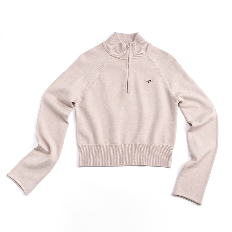 Cherry Embroidery Half-Zip Top Set-Up