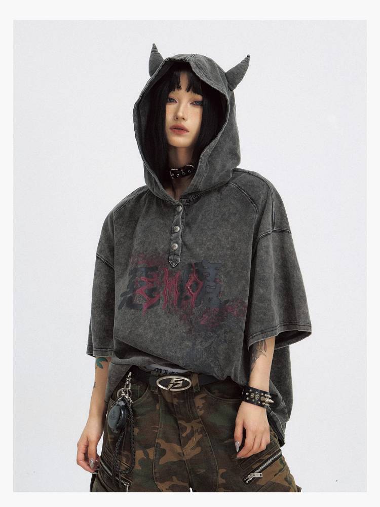 Little devil hooded T-shirt