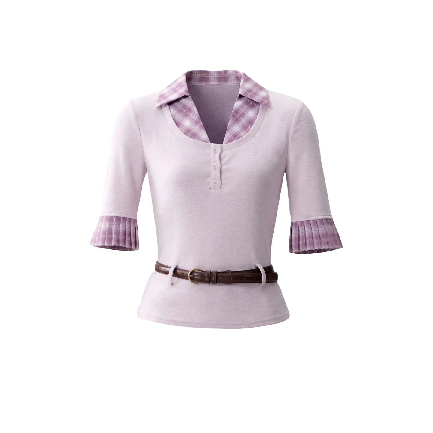 Misty Purple Patchwork Blouse Set-Up
