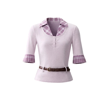 Misty Purple Patchwork Blouse Set-Up