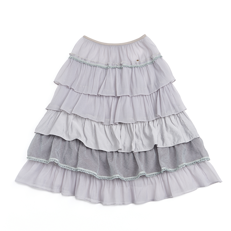 Hand-Dyed French Ruffled Skirt
