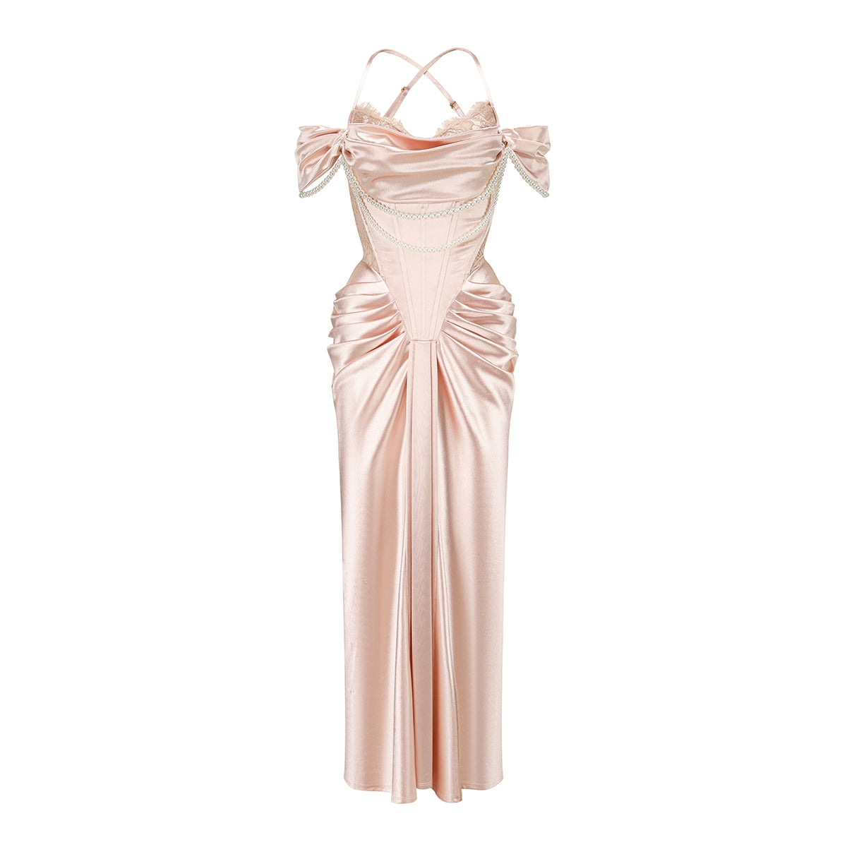 Baroque Satin Fishbone Dress