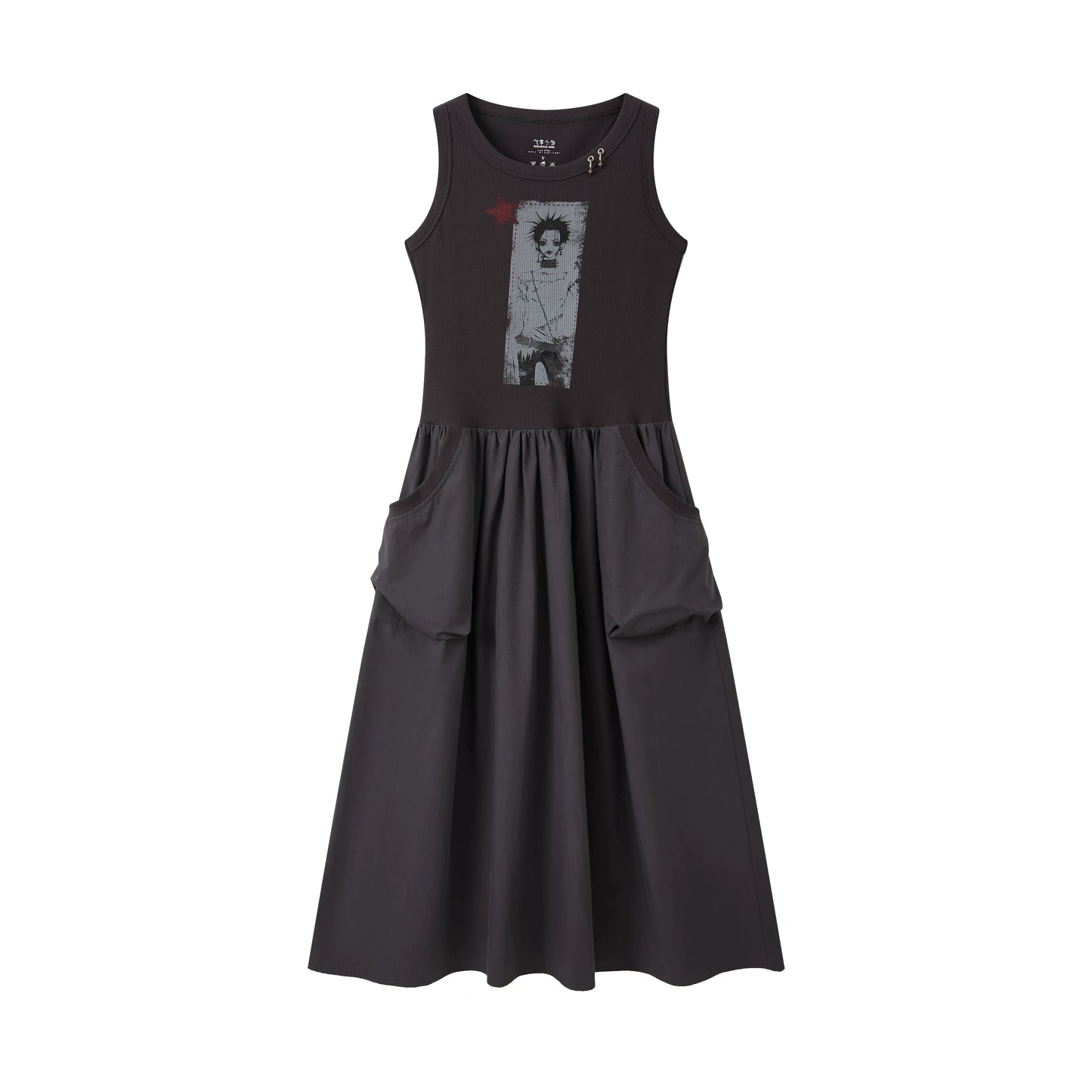 Kleid mit Charakterdruck und Patchwork