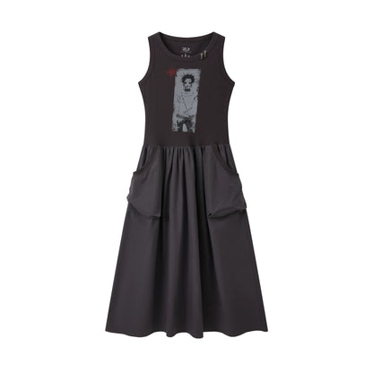 Kleid mit Charakterdruck und Patchwork