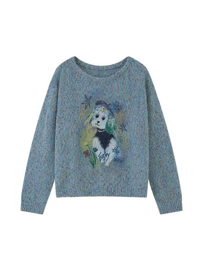 Dog print sweater