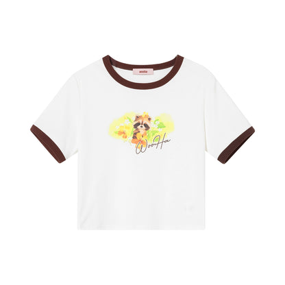 Cute Illustration Print Short Sleeve T-Shirt