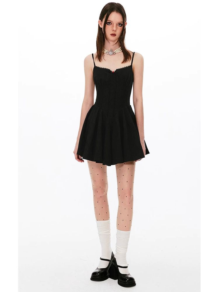 A-line suspender dress