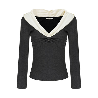 Elegant Collar Knitwear Top