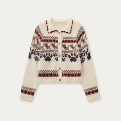 Vintage Preppy Style Knit Sweater Set-up