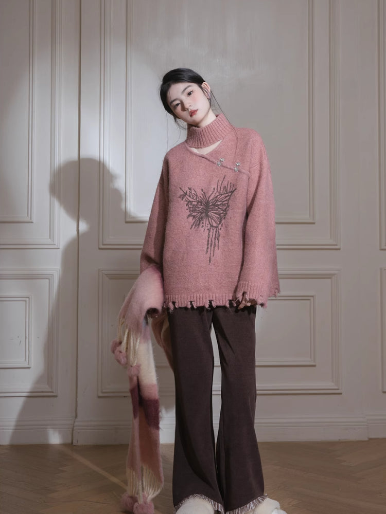 Chinese style wool sweater