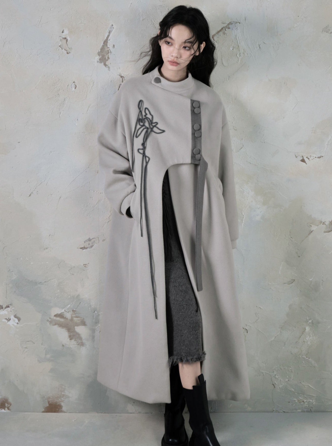 Chinese style tweed coat