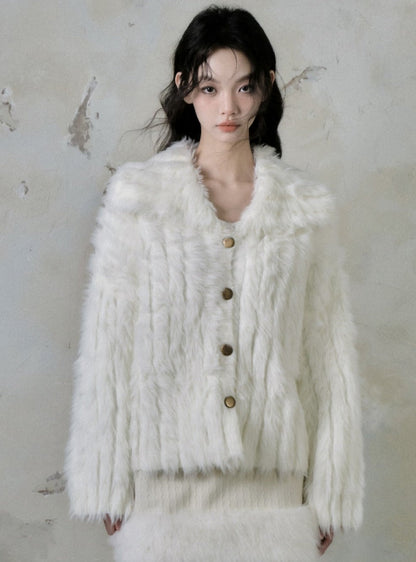 Imitation Mink Cardigan Jacket