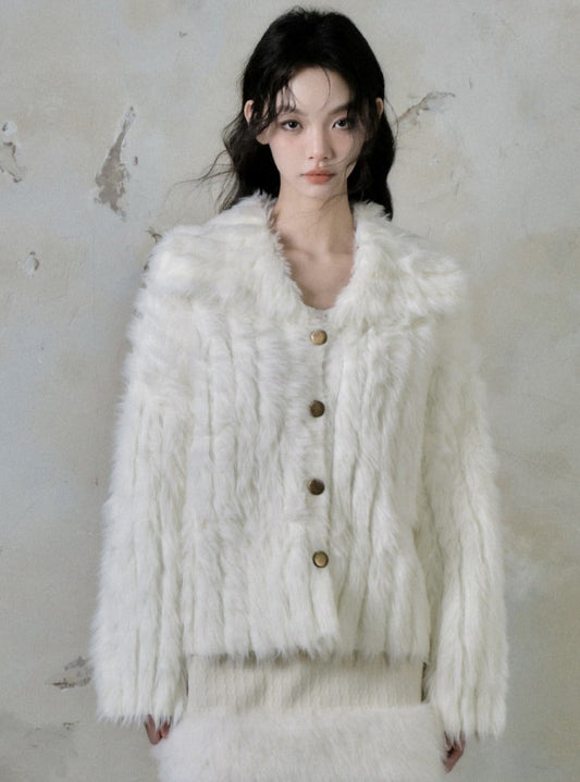 Imitation Mink Cardigan Jacket