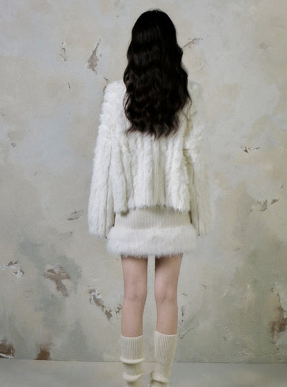 Imitation Mink Cardigan Jacket