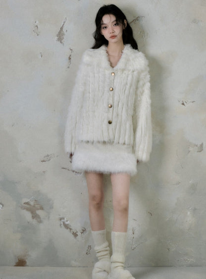 Imitation Mink Cardigan Jacket