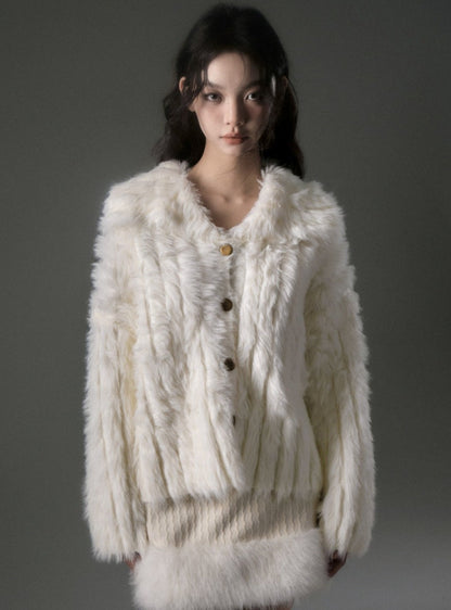 Imitation Mink Cardigan Jacket