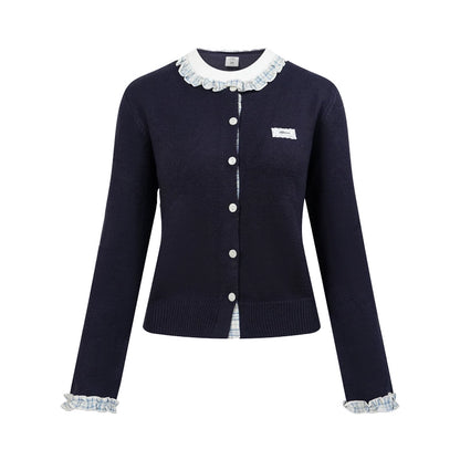 Fake Layered Contrast Knit Top Set-Up