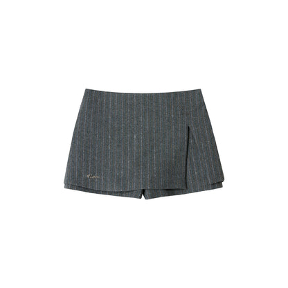 Gray Striped Slimming Skirt