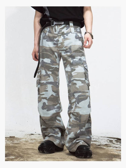 Camouflage loose wide leg pants