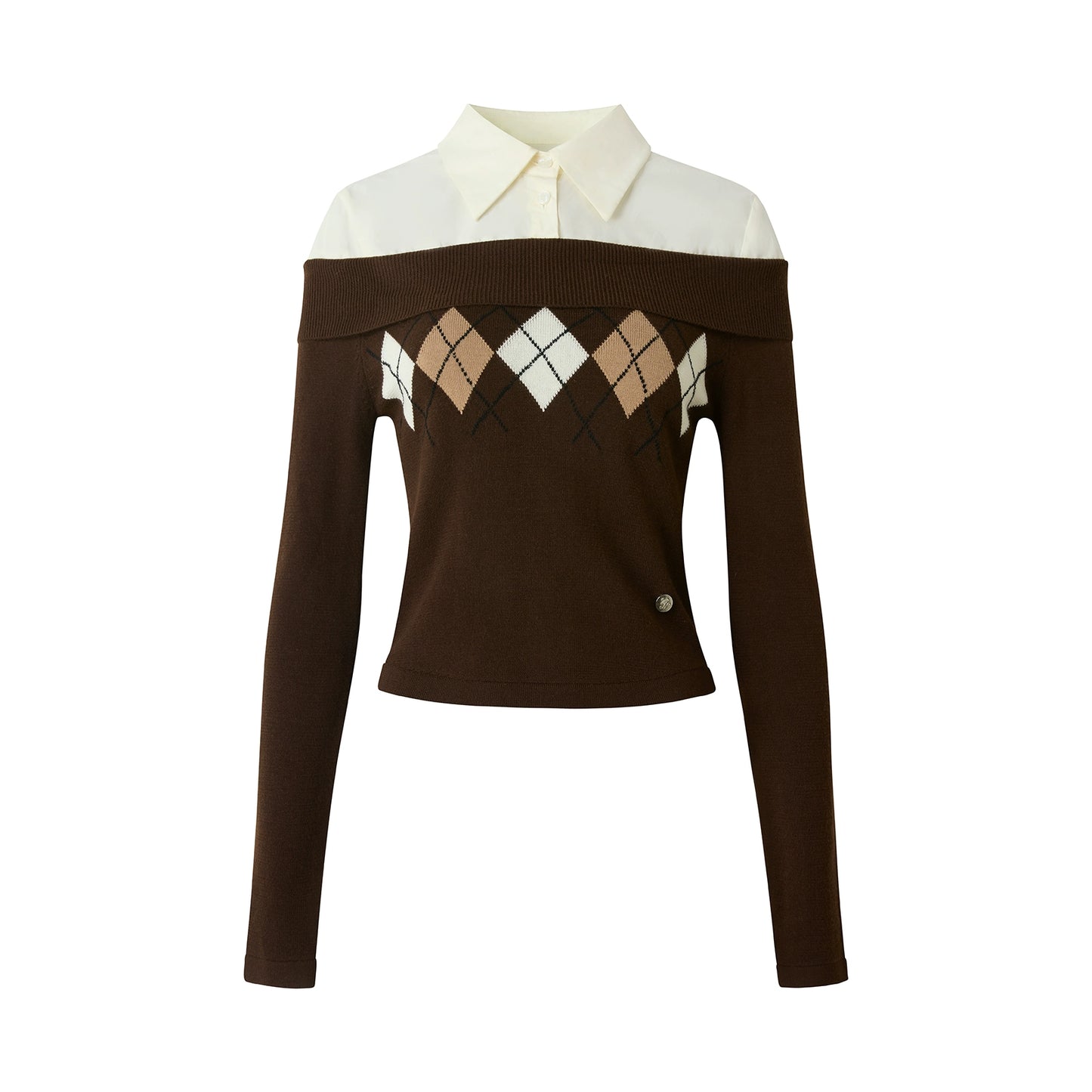 Diamond Pattern Merino Wool Sweater