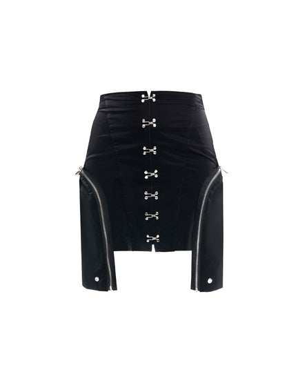 Rivet Metallic Work Skirt