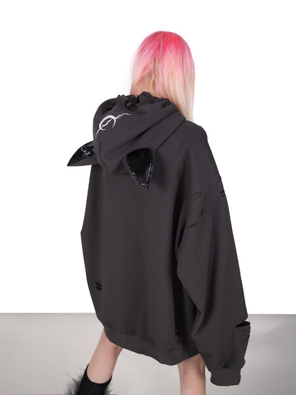 Hooded Rock Destruction Genderless Jacket