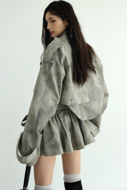 Loose Soil-Dyed Trench Coat