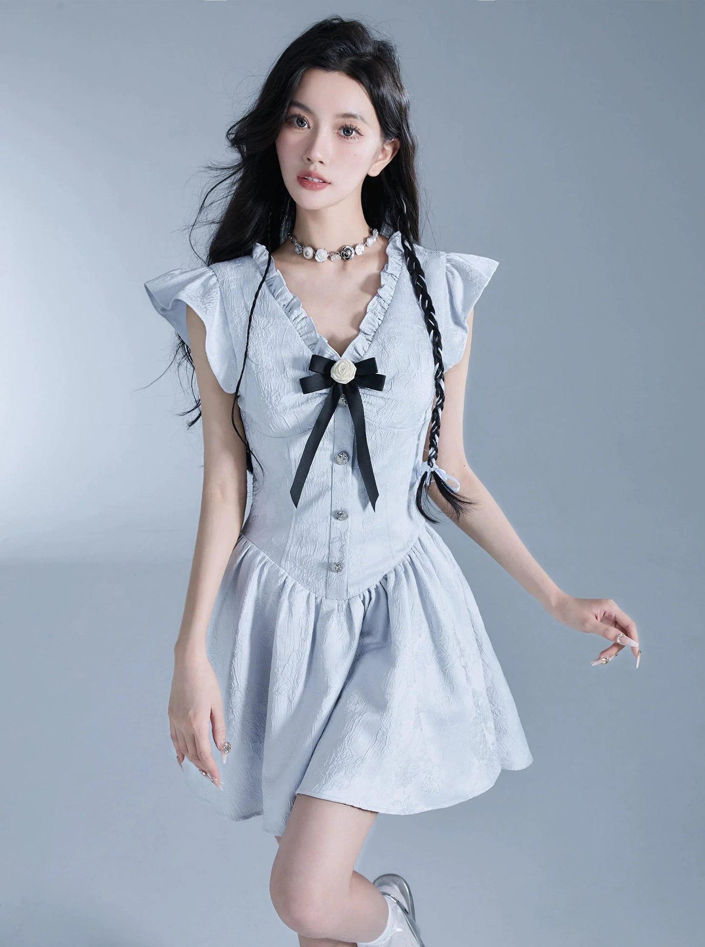 Fragile dopamine blue princess dress