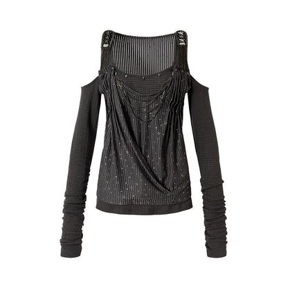 Leaky Shoulder Long Sleeve Top