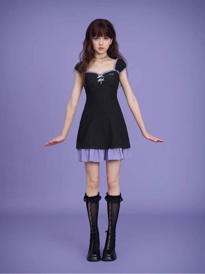 Lace suspender dress