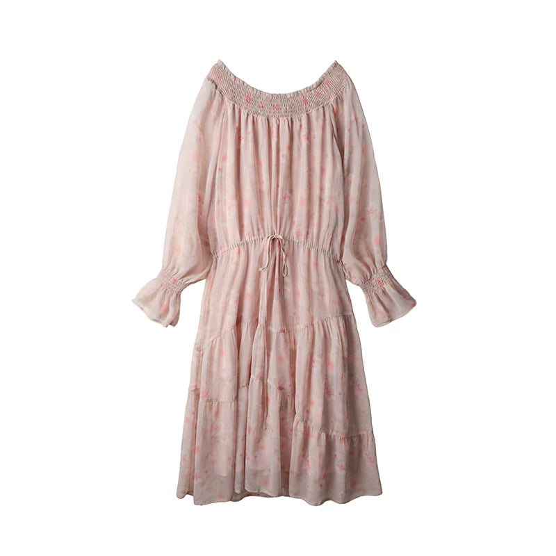 Misty Rose Off-Shoulder Dress