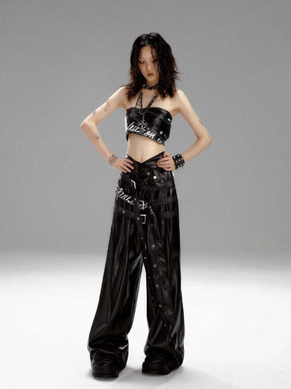 High waist punk pants