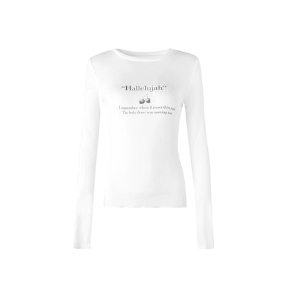 Schmales, bedrucktes Baselayer-Top mit Schleife