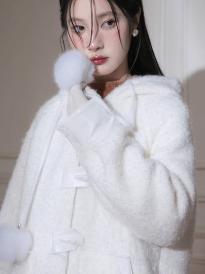 Snow white wool jacket