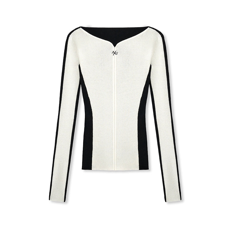 Cashmere V-Neck Contrast Cardigan