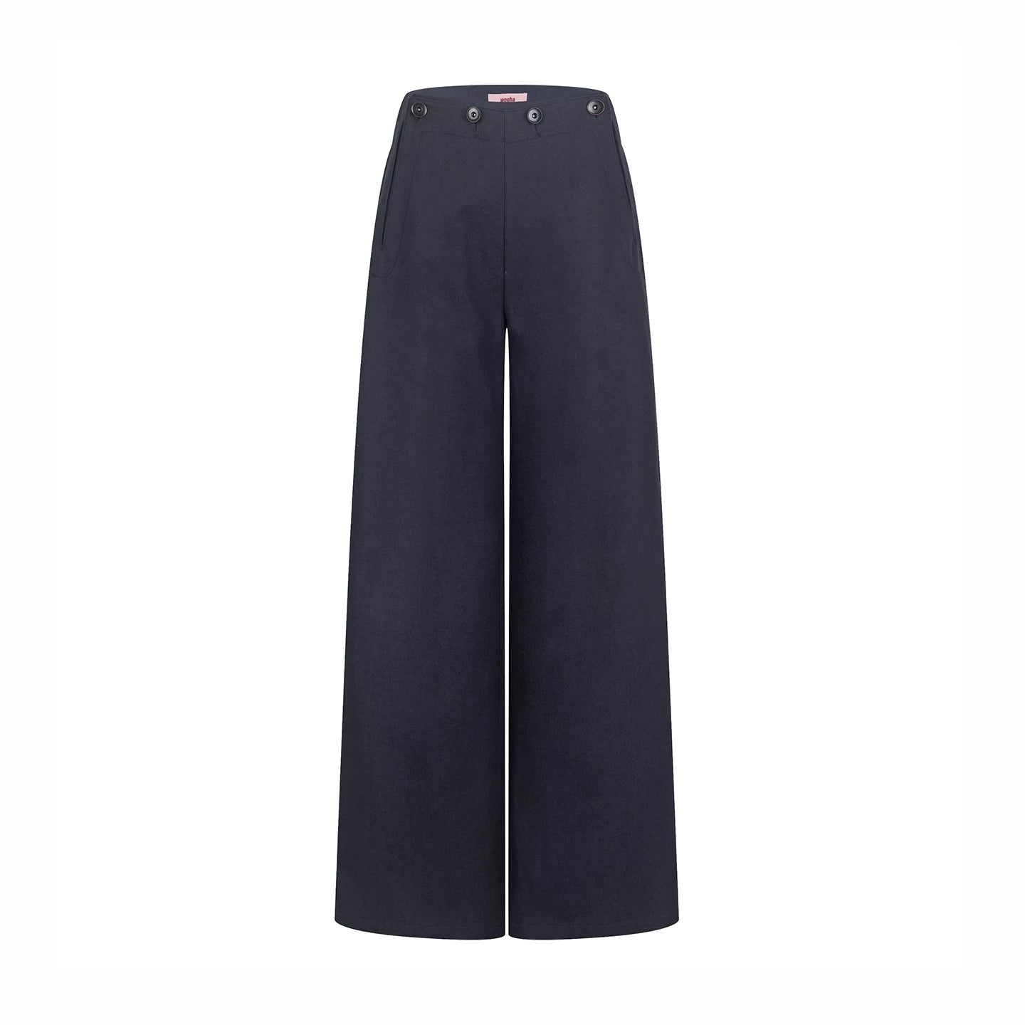 Vintage Draped Wide-Leg Pants
