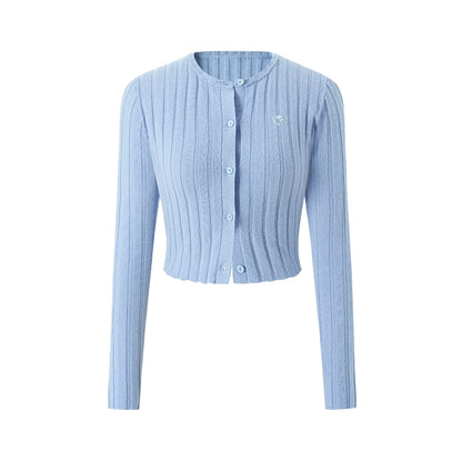 Cashmere Classic Round Neck Slim Cardigan