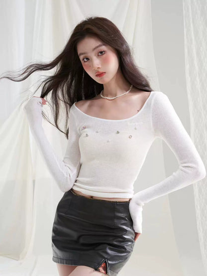 RunRunSweet wool knit slim long sleeve top