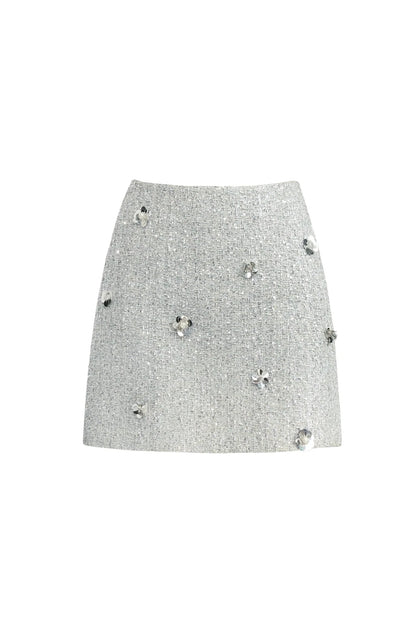 Glitter Beaded Vintage Mini Skirt