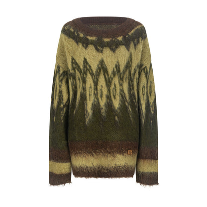 Retro Contrast Jacquard Loose Sweater