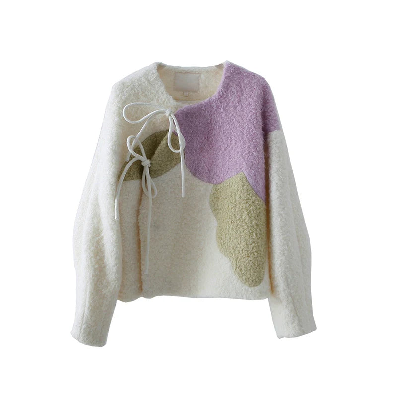 Chinese style woolen top