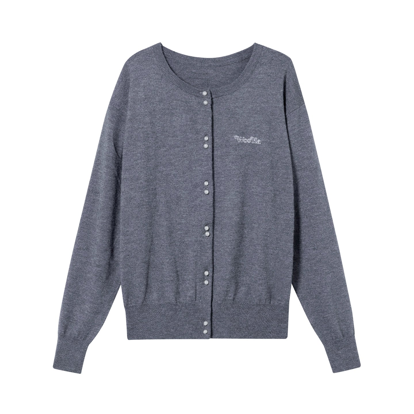 Versatile Pearl Buckle Knit Cardigan