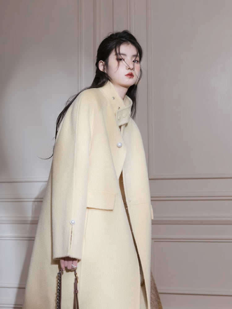 Slit wool coat