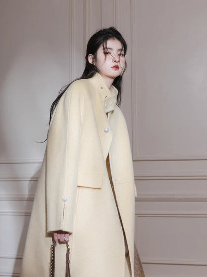 Slit wool coat