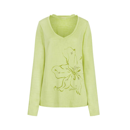 V-Neck Printed Blouse