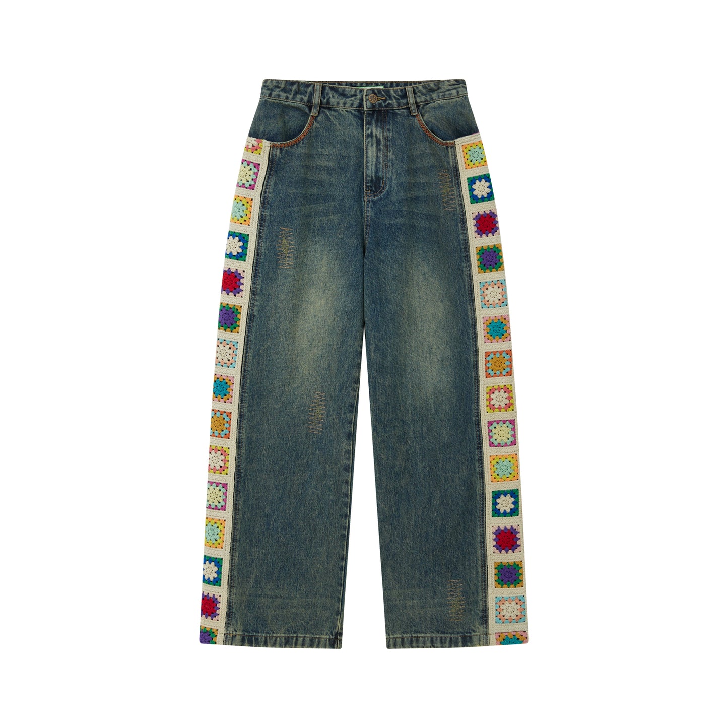 Retro Stitch Wide Jeans