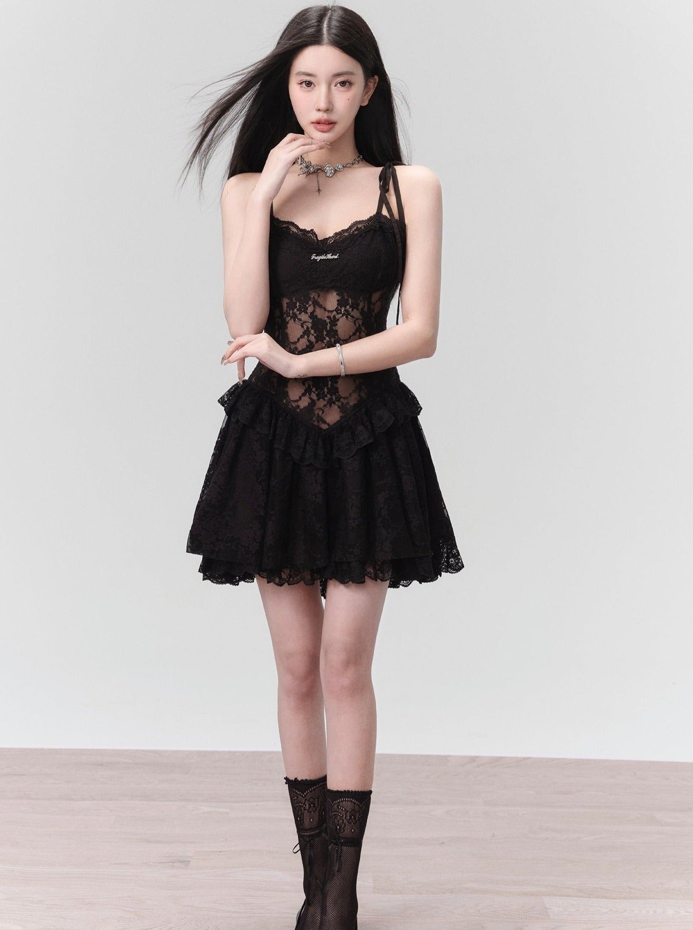 Original Night Lace Swee Black Dress